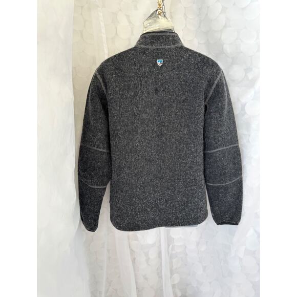 Kuhl Thermokore Thor Sweater Mens Medium Gray Wool Quarter 1/4 Zip Pullover EUC - Picture 5 of 9